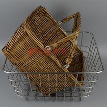 Bicycle electric bike retro bicycle stainless steel front car basket basket Japanese and Korean retro idyllic car basket