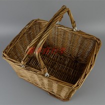 Bicycle retro wicker front basket liner Portable wicker side basket Egg basket Fruit basket