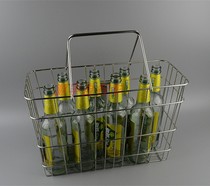 Stainless steel shopping basket food stall KTV beer basket large bicycle stainless steel basket multi-purpose DIY