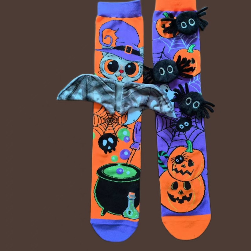 Cross-Border Children's Halloween Foreign Trade New 3D Cartoon Children's Socks Knitted Straight Children's Calf Socks Quirky Hot-Selling Items