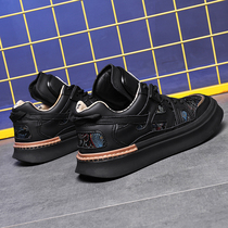 Mens shoes autumn 2022 new lace-up sneakers Korean version trend personality fashion tide mens shoes breathable all-match genuine leather