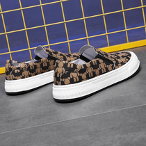 2022 new autumn mens Korean style trendy loafers casual all-match personality fashion graffiti trendy mens shoes