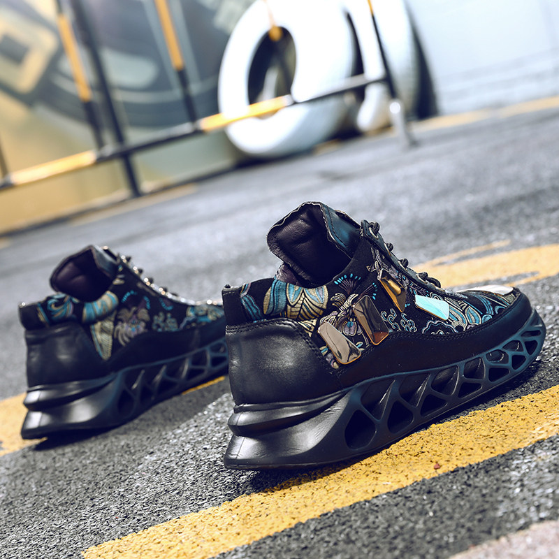 Fashion tide shoes new Guoxian casual shoes fashion leather trend breathable thick soles red shoes