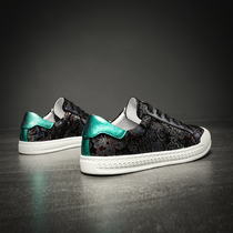 Leather mens shoes autumn breathable board shoes lace mens wild Korean version of tide single shoes 2021 trendy shoes casual Net red shoes