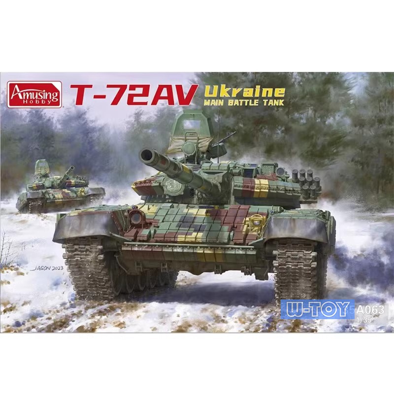 Assembly Model Ah Amusing 35A063 Ukrainian T-72Av Reactive Armor Main Battle Tank 1/35