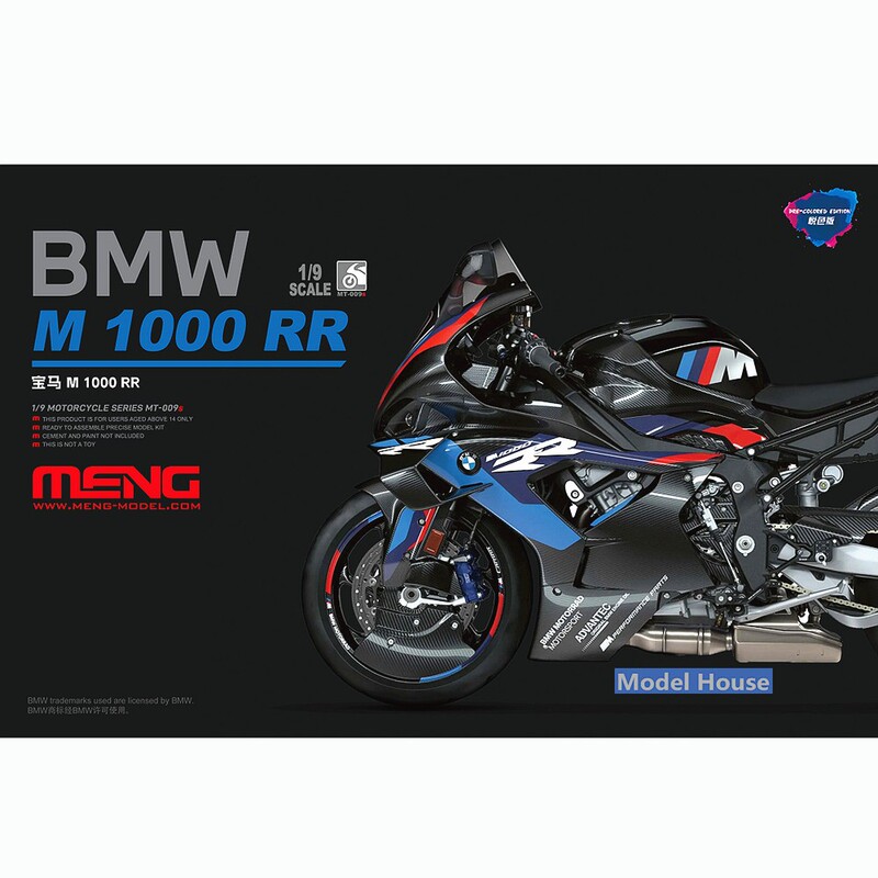Special Offer in Stock Meng Mt-009S Bmw M1000Rr High-Performance Super Motorcycle 1/9 Yue Color Edition