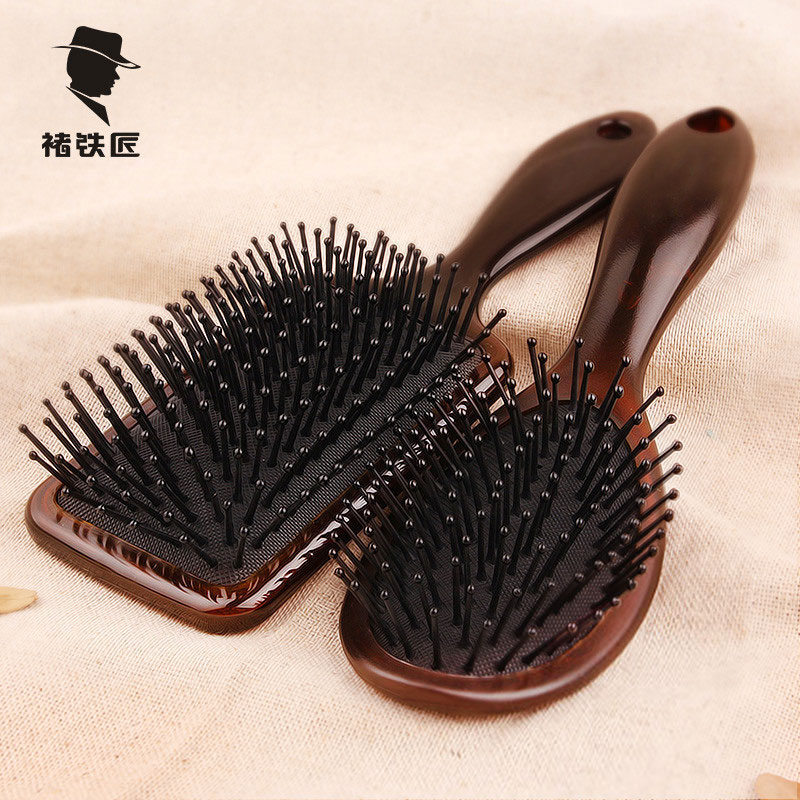 Chu Blacksmith Amber Color Square Round Large Plate Comb Air Bag Massage Comb Anti-Comb Air Cushion Roll Comb Static