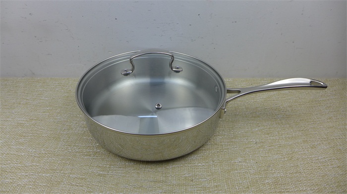 Foreign trade export single 304 stainless steel frying pan frying pan multi-purpose pan small frying pan three-layer composite steel 24CM