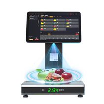 2024 new fruit shop cash register fresh food supermarket all-in-one weighing machine snacks roasted goods cooked food spicy hot pot braised food AI intelligent automatic identification electronic scale cash register system commercial cash register scale