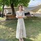Long floral chiffon dress for women summer 2025 new style waist slimming long skirt fairy a-line skirt