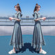 High-end floral chiffon dress female summer 2023 new fairy waist temperament long skirt small fresh skirt