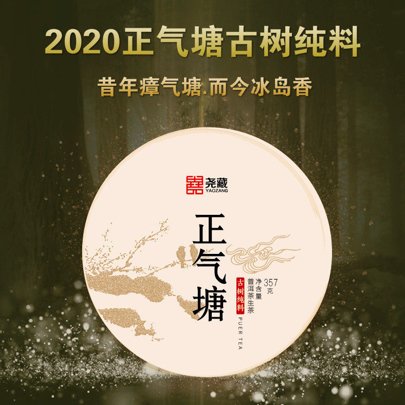 2020 spring tea Pu'er tea raw tea cake Yunnan raw Pu'er tea positive gas pond ancient tree pure material 357 gr t grade