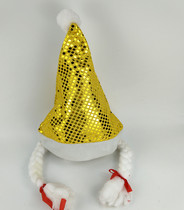 Christmas Caps Yellow Bright Pieces Christmas Braids Hat Adult Womens Christmas Hat Headwear Gala Performance Props Hat