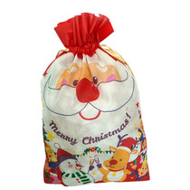  Santa Claus backpack large closing bag Christmas decoration supplies scene layout Childrens gift bag