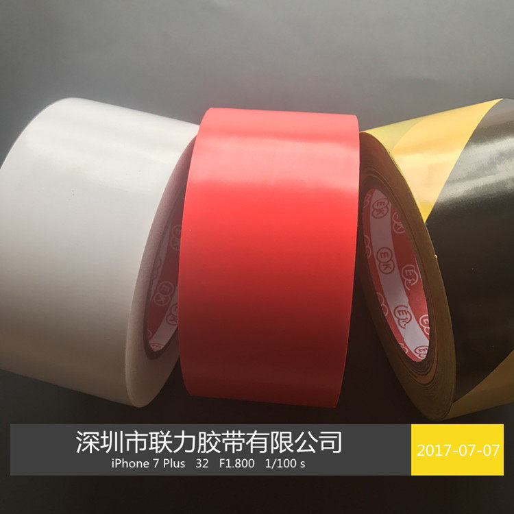 Large volume EK brand colour stickup warning adhesive tape logo adhesive tape EK black yellow PVC floor rubberized fabric 50 m long