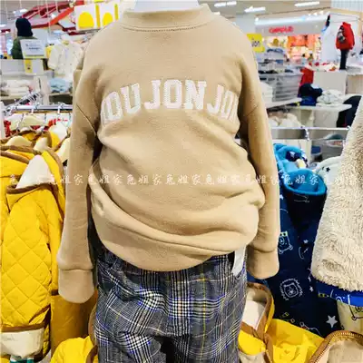 Japanese children's clothing moujonjon men and women children round neck thick cotton T baby super soft elastic spring and autumn