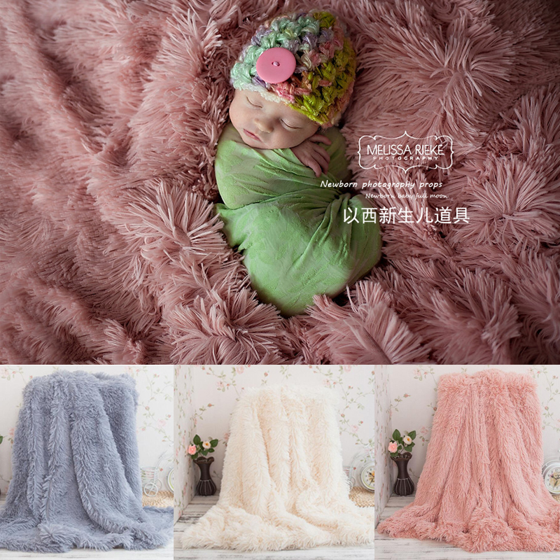 Children's photography long blanket props photo studio hundred days baby photo newborn baby photography white background blanket