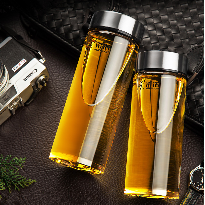 Shino single layer with lid office glass water glass portable accompanying home Korea heat resistant glass tea cup