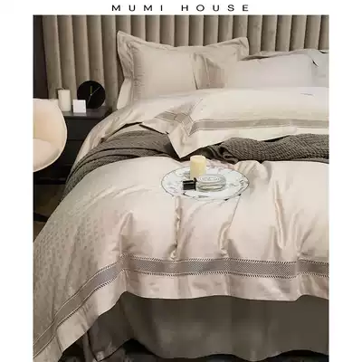 100 long-staple cotton satin four-piece set Cotton pure cotton jacquard high-end atmospheric bed single bed Lixin bedding