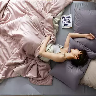 High-end 60s Tencel summer quilt air-conditioned quilt summer cool quilt double quilt summer thin naked sleeping washable soybean fiber quilt m