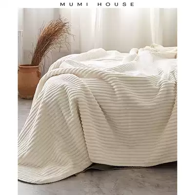 High-end Nordic striped magic fluff blanket Summer blanket Lambskin office nap lunch break blanket Air conditioning quilt