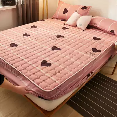 Padded bed cover Single piece thickened breathable bed cover Simmons protective cover Dormitory bed cushion cover dust cover All-inclusive