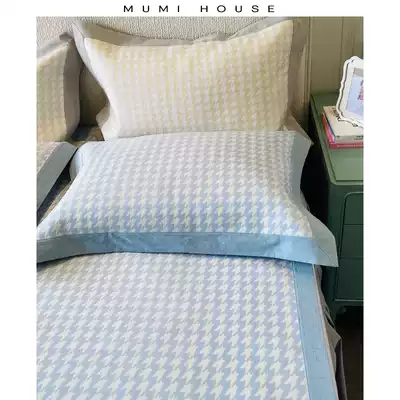 Summer washable ice silk mat three-piece set of 1 8m bed double foldable mat Nordic simple soft mat