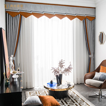  ALEX Modern light luxury dark pattern high-precision jacquard living room study heat insulation shading curtains custom color orange