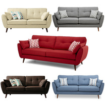 Nordic ins style three-seater down latex fabric sofa 3 people modern simple small apartment single double seat