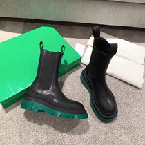  Original green Martin boots heightening sleeve womens boots mona the same crystal thick-soled leather Chelsea booties women