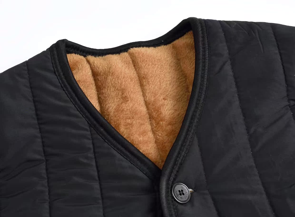 Áo vest nam trung niên mùa thu và mùa đông mới bố cộng với nhung dày cỡ lớn cotton nam vest vest trung niên áo khoác nam mùa hè