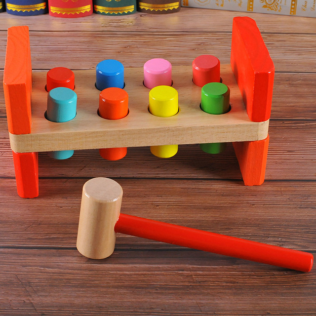 Eight piling beds to fight against the trapeze beating wooden building blocks kindergarten early education home children's educational toys