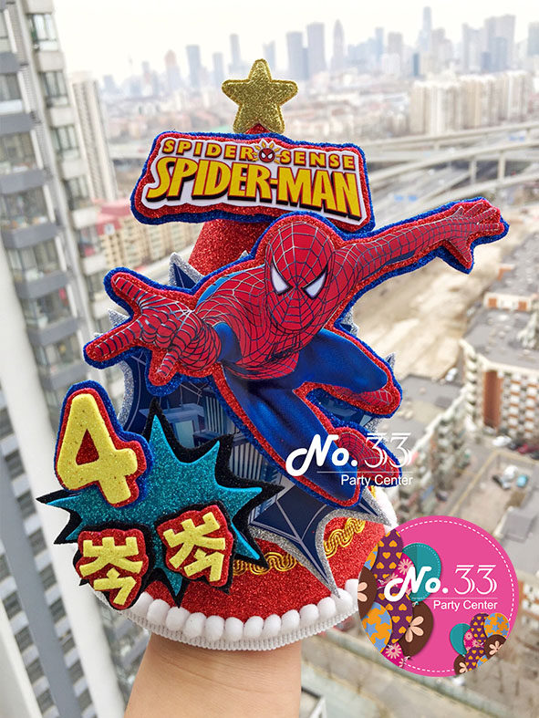 Exclusive Custom Name Age Spider-Man Party Hat The Avengers One Year Set Up Holiday Dress Up Supplies
