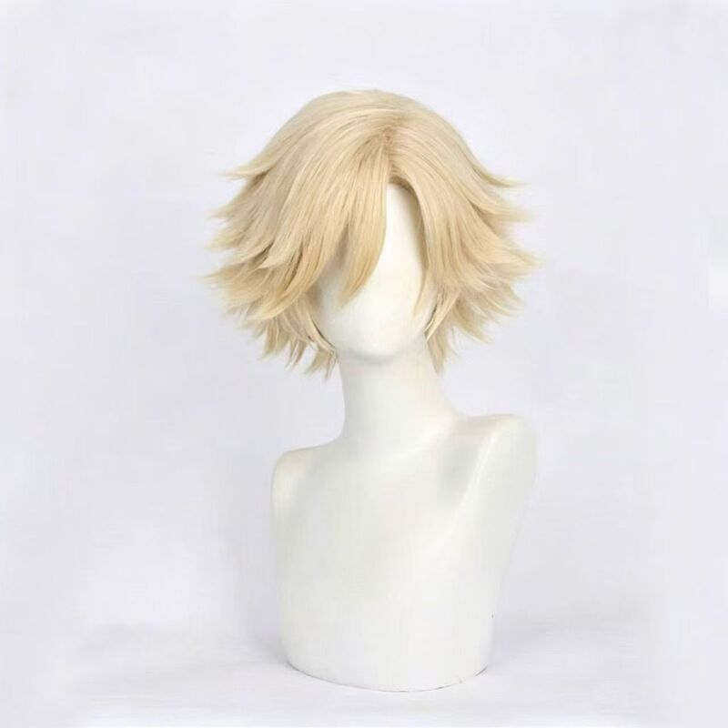 Demon Slayer: Kimetsu No Yaiba - Tanjiro's Childhood Version Cosplay Wig, Light Golden, Short Hair with Upturned Ends, Easy to Manage, Rose Net Demon Slayer: Kimetsu No Yaiba - Tanjiro's Childhood Version Cosplay Wig, Light Golden, Short Hair with Upturned Ends, Easy to Manage, Rose Net