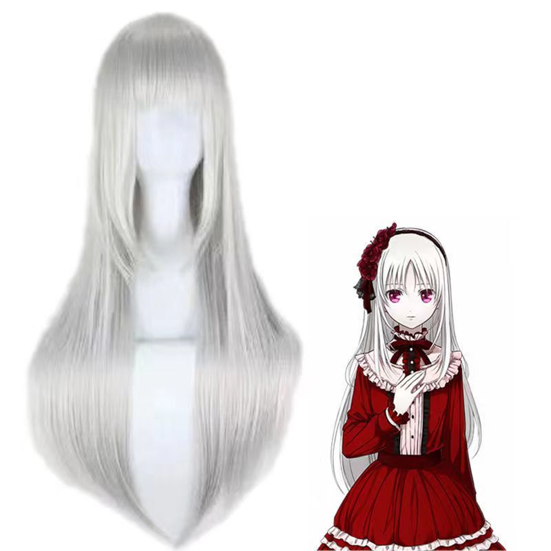 Heartbeat Home, Kikunome Anna, Silver-White, 70cm Long Hair with Bangs, Cosplay Anime Wig