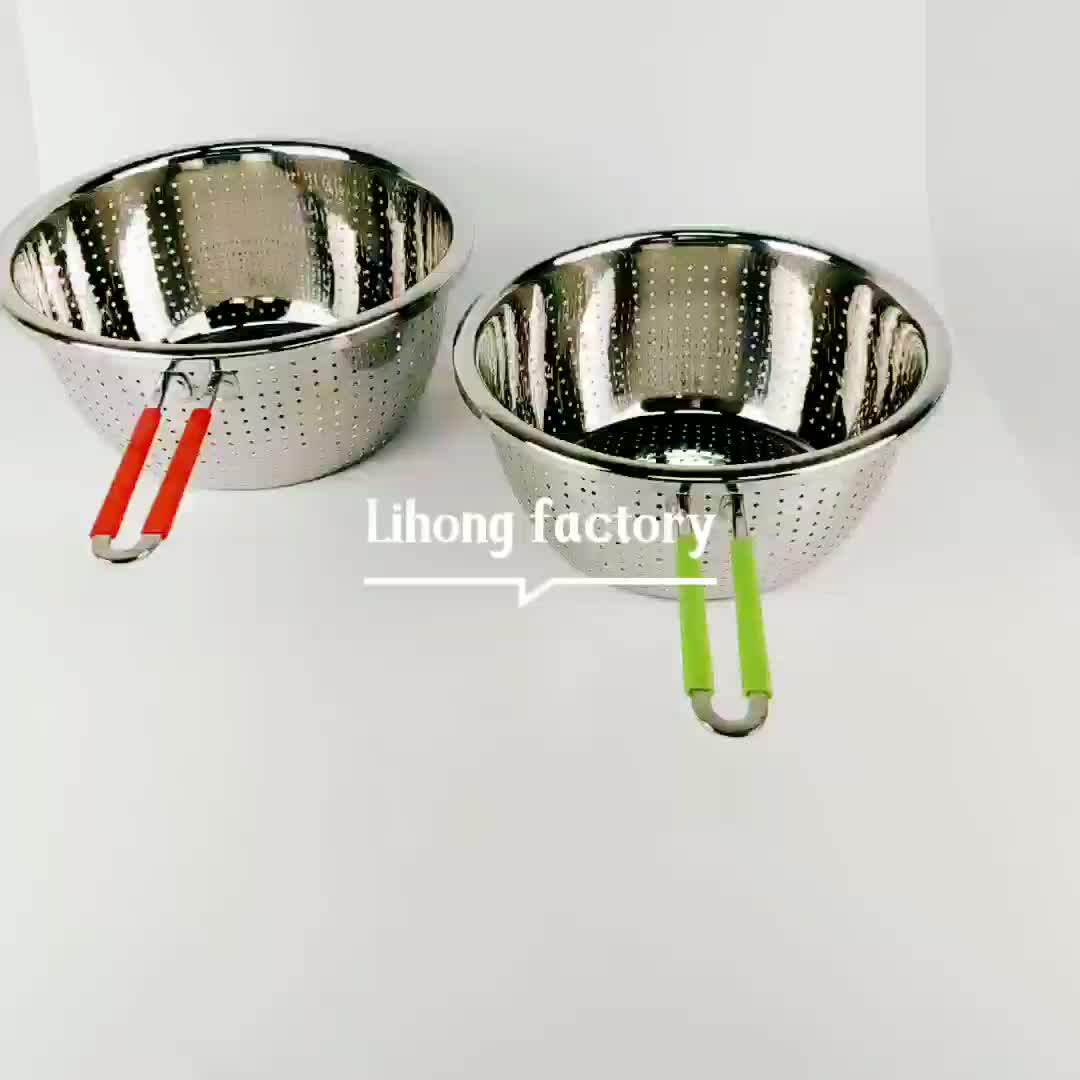 Cheap Price 26cm Stainless Steel Long Handle Collapsible Colander
