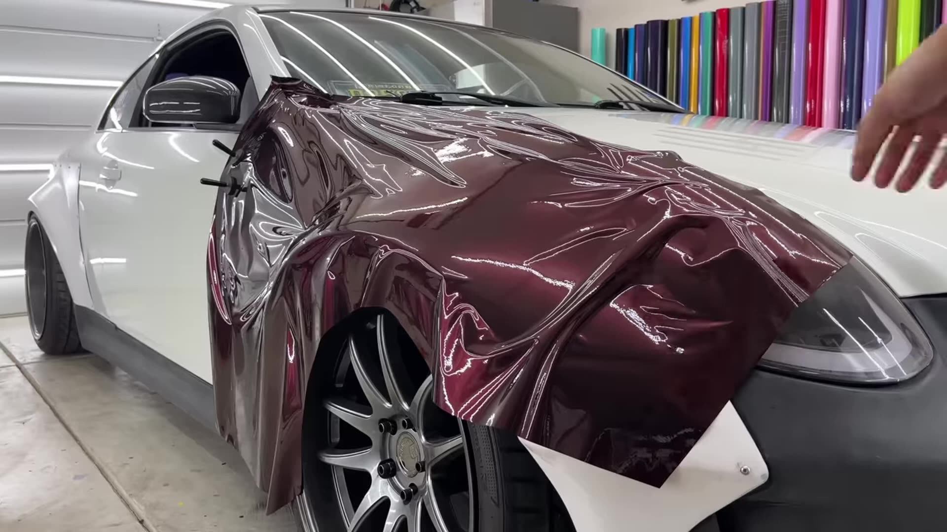 Pellicola Per Avvolgimento Per Auto In Rotolo Di Carta Blu Metallizzata Lucida Per Canale Di Rilascio Dell'aria Per Auto - Foto 5