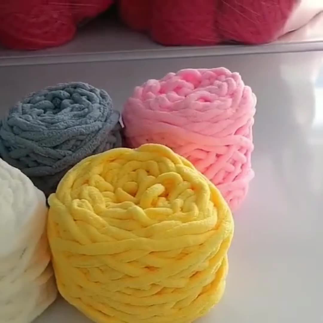 Multicolor Chunky Crochet Yarn Knitting Woven Blanket Core Strip Line