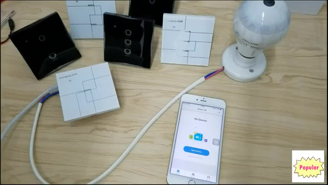 Eu Smart Wifi Wall Touch Switch 1 Gang 1 Way Lighting Remote Control