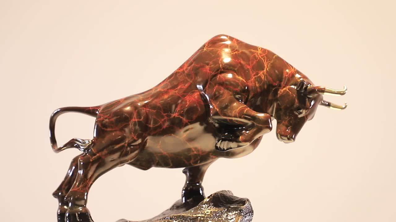 Brass Bull Ornament For Home Decor Furnishing China Fine Artwork Hand