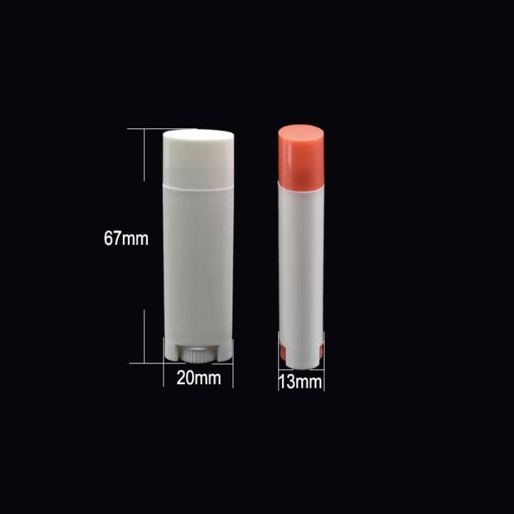 Ecofriendly Plastic 4.5g Empty Colorful Lip Balm Container Oval
