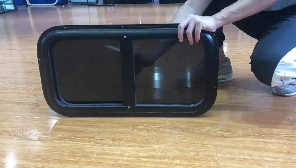 Black Aluminum Frame Rv Window With Screen For Caravan Camper Trailer