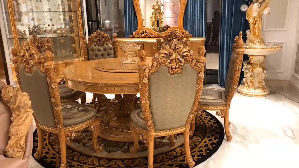 Arabic Style Antique Gold Living Room Furniture Luxury Tv Stand Design