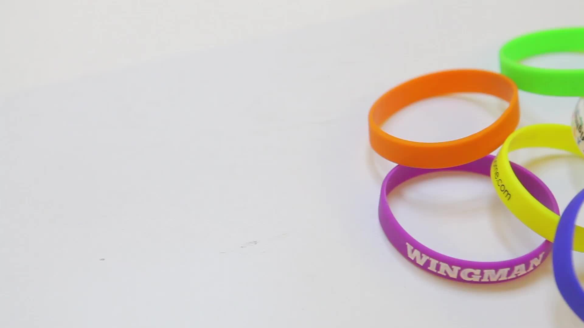 Ecofriendly Printed Custom Logo Rubber Bracelet Wrist Band Silicone