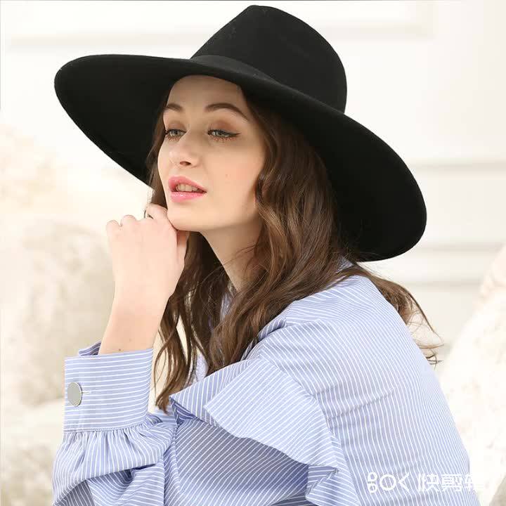 Wholesale Stiff Brim Wool Felt Fedora Hat White Women Buy Fedora Hat