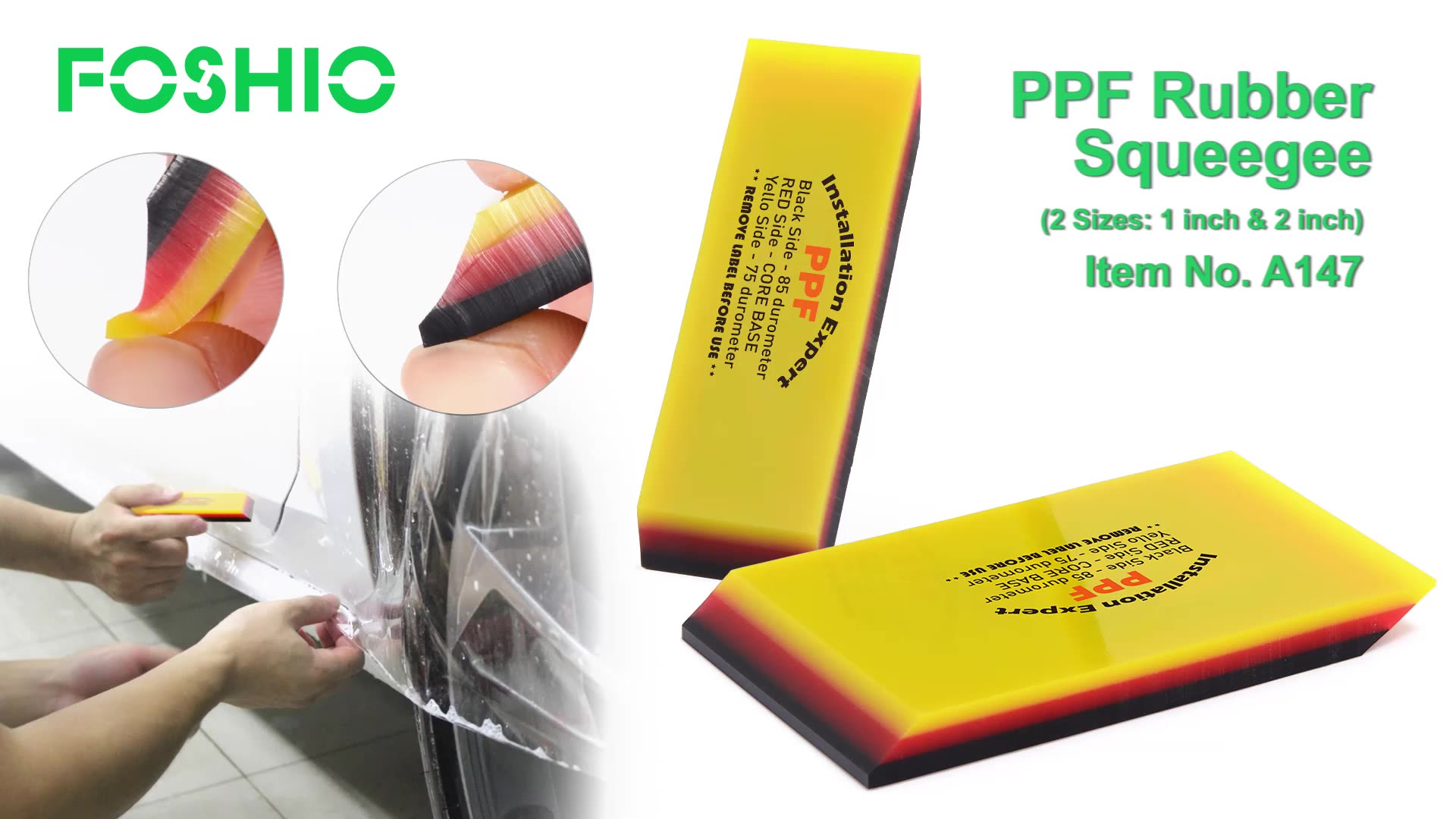 3 Layers Different Hardness Clear Car PPF Film Rubber Squeegee Vinyl