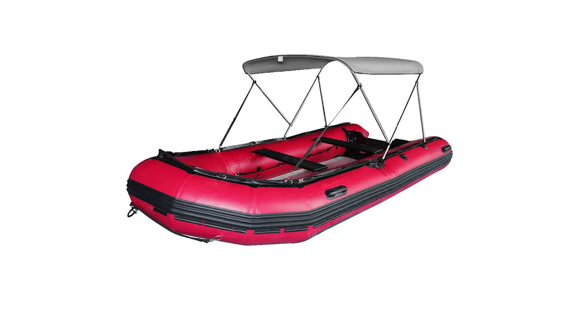 2 Bow Marine Inflatable Boat Bimini Cover Bimini Top with Rear Support