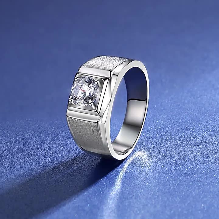 Wish Jewelry Men Moissanite Engagement Rings Ct