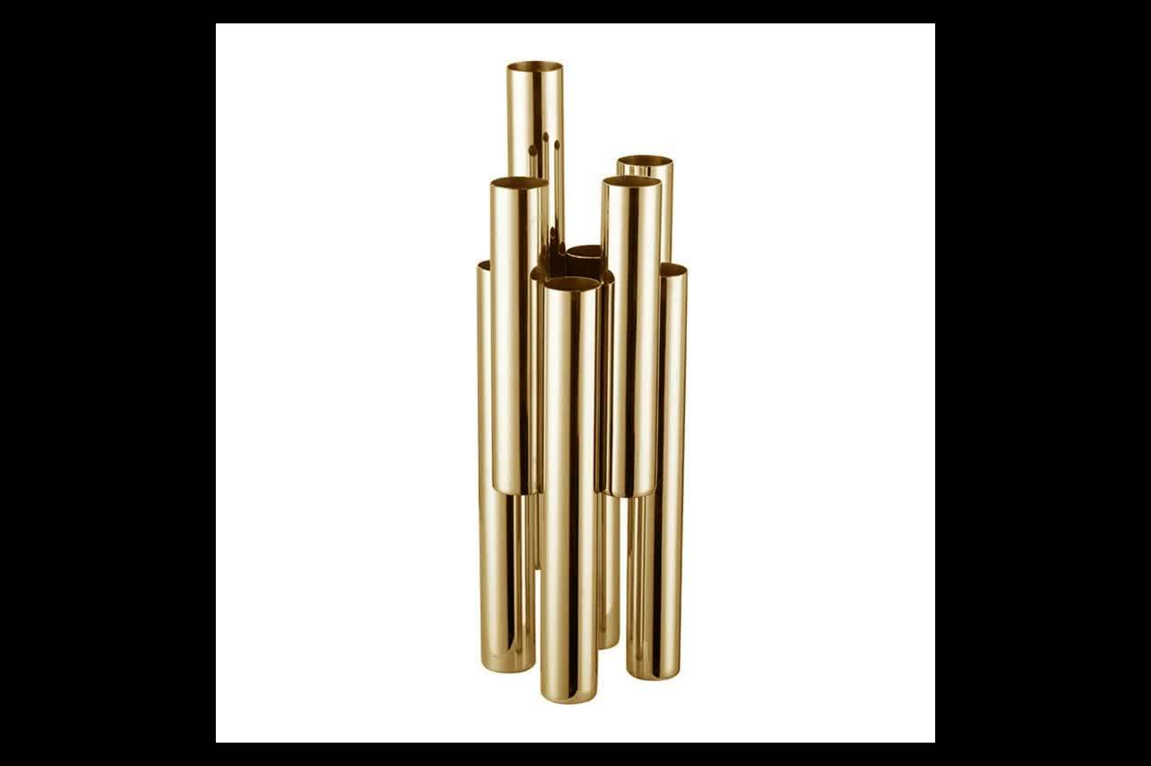 Modern Metal Vases Stainless Steel Trumpet Decoration Flower Tall Vase