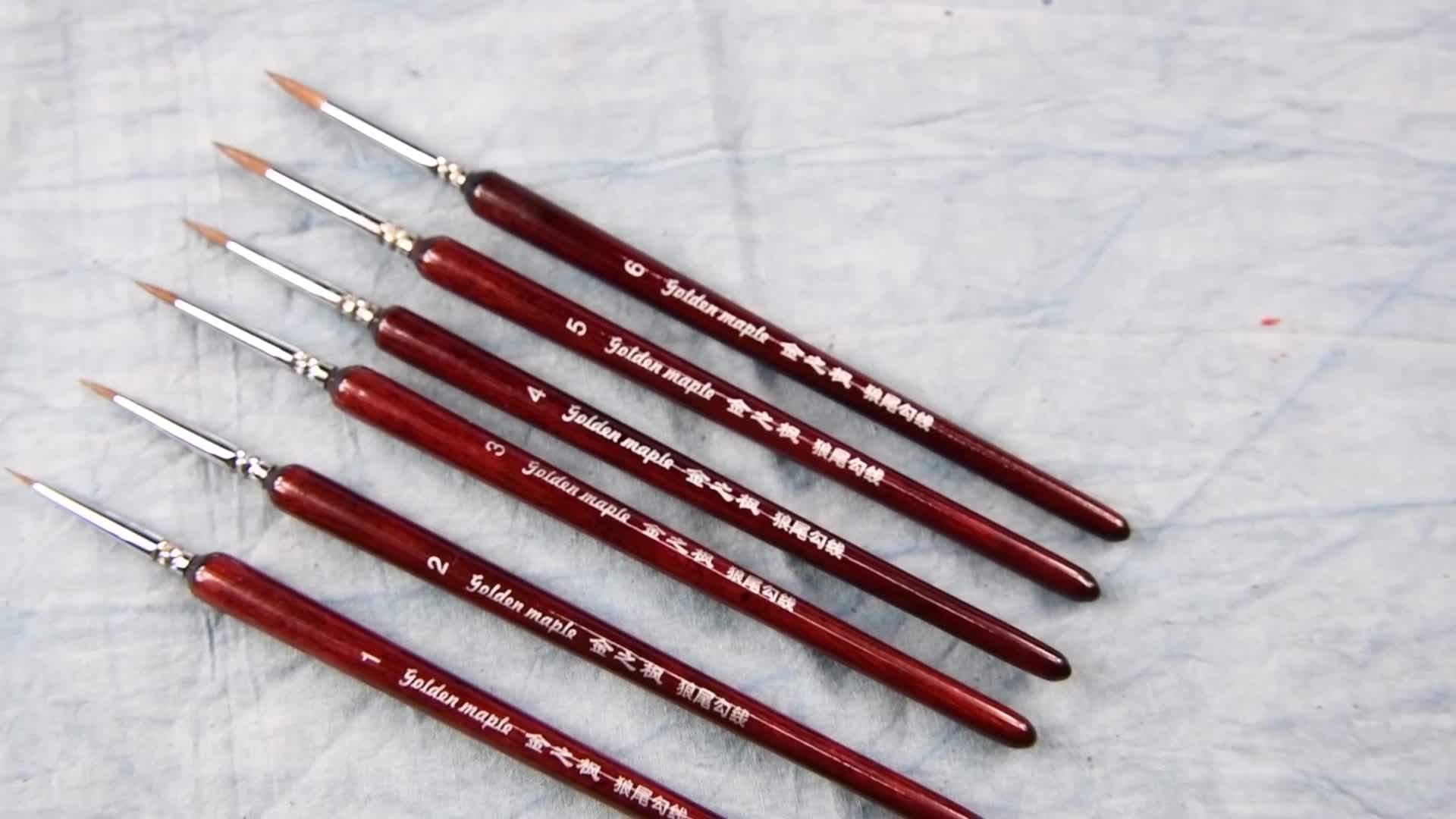 6pcs Golden Maple Wholesale Artist Paint Brush Liner Paint Brush Fine